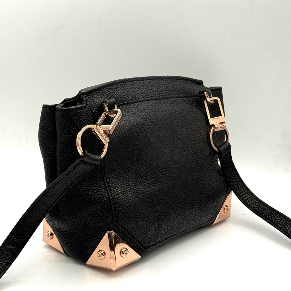 ALEXANDER WANG Marion Prisma Black Pebbled Leather & Rose Gold Crossbody Bag - Picture 4 of 16